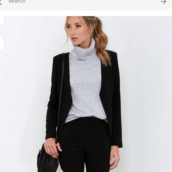 Lulus Team Leader Black Cropped Blazer Size M - Picture 1 of 4